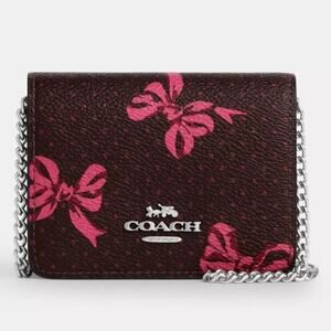 Coach Mini Wallet On A Chain With Bow Print CZ019